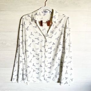 Express ✨ Bird Printed Bell Sleeve Blouse